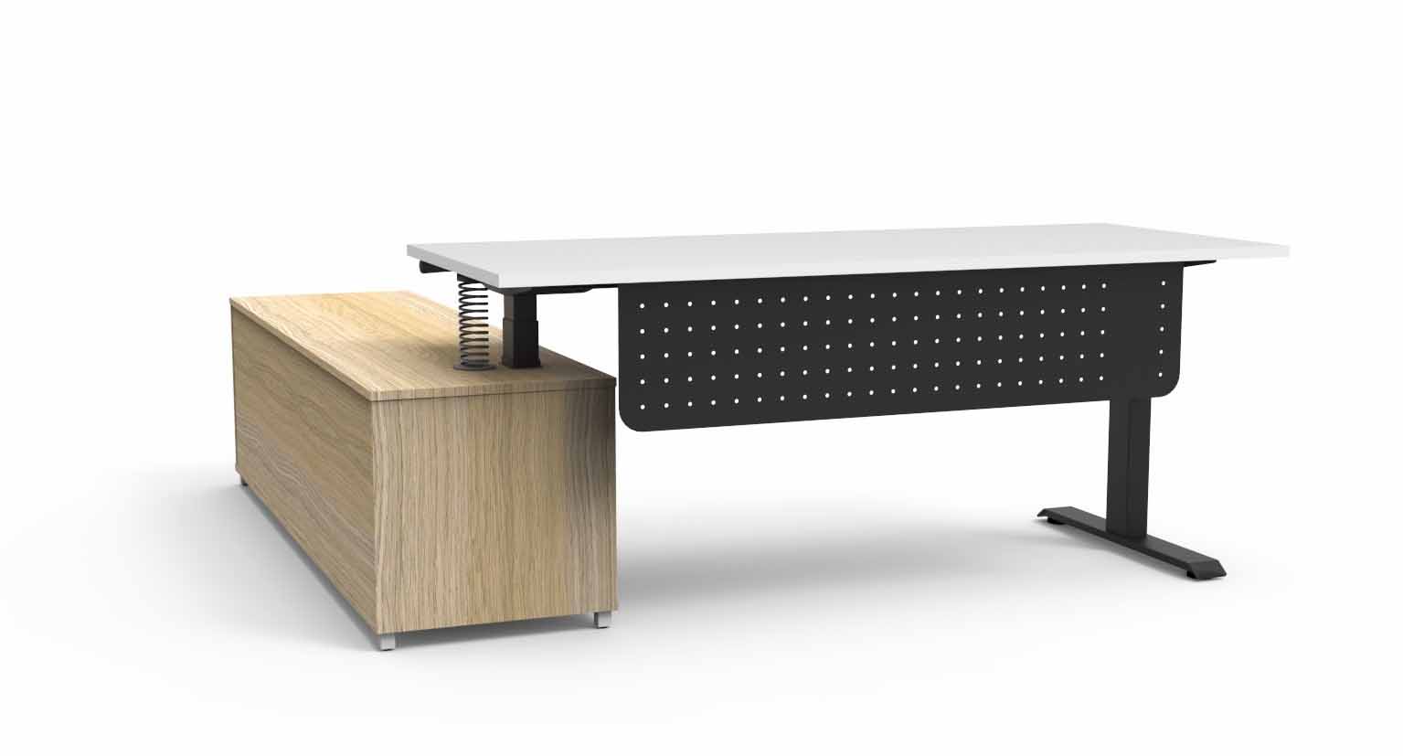 Boost+ Height Adjustable Executive Desk - with Modesty